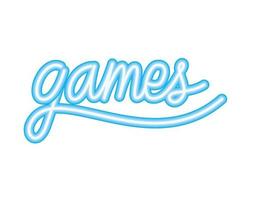 neon games signboard vector