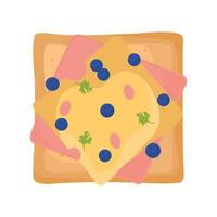 ham and cheese toast vector