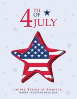 4th of july card vector