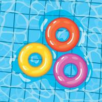 three lifesavers on a pool vector