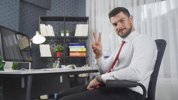 Exercises that can be done in the office.  Correct sitting posture. Office worker showing exercises that can be done in the office. video