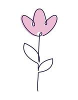 beautiful one line flower vector