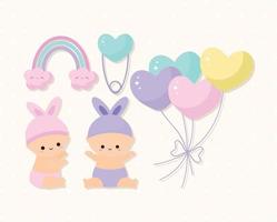 baby shower items vector