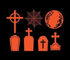 halloween elements set vector