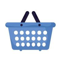 blue basket shopping vector