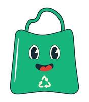 smiling eco bag vector