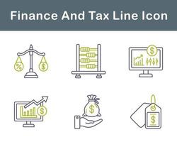 Finanzas y impuesto vector icono conjunto