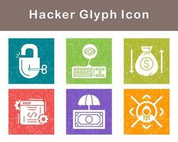 conjunto de iconos de vector de hacker