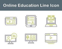 conjunto de iconos de vector de educación en línea