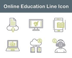 conjunto de iconos de vector de educación en línea