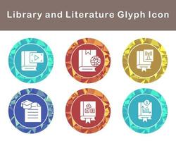 Library And Literature Vector Icon Set