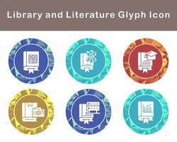 biblioteca y literatura vector icono conjunto