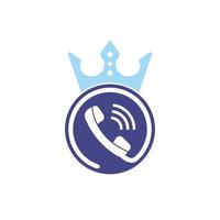 King call vector logo design. Handset and crown icon design.