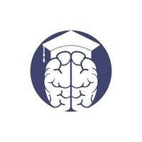 diseño de iconos de cerebro y gorra de graduación. diseño de logotipo educativo e institucional. vector