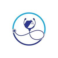 diseño del logotipo del vector del hogar del médico. concepto de logotipo vectorial médico de la casa.