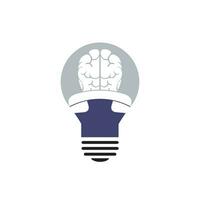 Brain call vector logo design template.