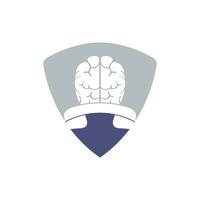 Brain call vector logo design template.