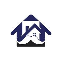 diseño de logotipo de vector de casa de bigote. concepto de diseño de logotipo de casa fuerte.