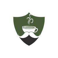 Mustache coffee vector logo design template. Creative coffee shop logo concept.