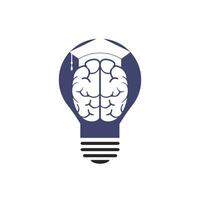 Brain and graduation cap with lightbulb icon design. Educational and institutional logo design. vector