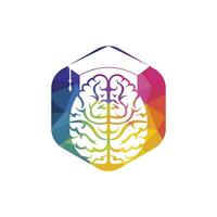 Brain and graduation cap icon design. Educational and institutional logo design. vector