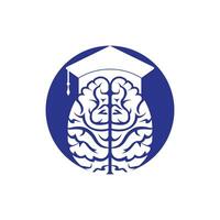 diseño de iconos de cerebro y gorra de graduación. diseño de logotipo educativo e institucional. vector