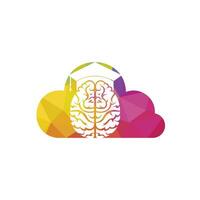 Brain and graduation cap with cloud icon design. Educational and institutional logo design. vector