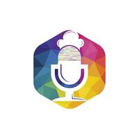 cocinero podcast vector logo diseño modelo.