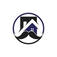 Mustache home vector logo design. Strong house logo design concept.