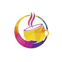 Healthy coffee and tea care vector logo design template.