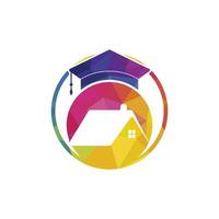 diseño del logotipo de educación escolar de la casa. plantilla de logotipo de alojamiento para estudiantes. vector