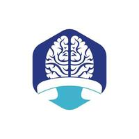 Brain call vector logo design template.