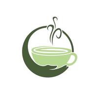 Healthy coffee and tea care vector logo design template.