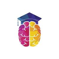 Brain and graduation cap icon design. Educational and institutional logo design. vector