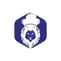 Chef lion vector logo design template. Food restaurant logo concept.