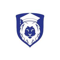 diseño de logotipo vectorial de estudiante león. concepto del logo de la academia de leones. vector