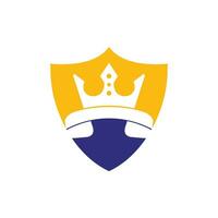 King call vector logo design. Handset and crown icon design.