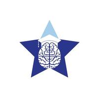 diseño de iconos de cerebro y gorra de graduación. diseño de logotipo educativo e institucional. vector