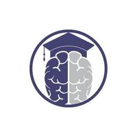 Brain and graduation cap icon design. Educational and institutional logo design. vector