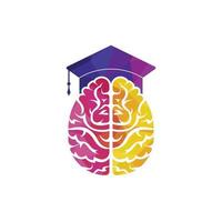 Brain and graduation cap icon design. Educational and institutional logo design. vector