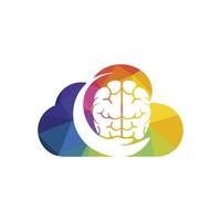 Brain care vector logo design. Human brain with hand icon logo design.