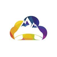 Mountain call vector logo design template. Handset with mountain icon logo design.