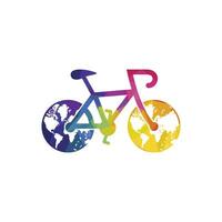 World Bicycle Day. Bicycle with wheels in planet earth shape icon vector design.