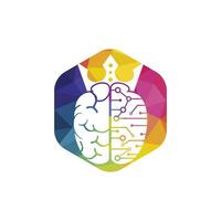 Smart king vector logo design. Human brain with crown icon design.