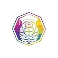 diseño de iconos de cerebro y gorra de graduación. diseño de logotipo educativo e institucional. vector