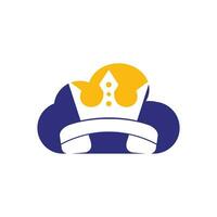 King call vector logo design. Handset and crown icon design.