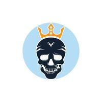 Skull king vector logo design template. Dark king logo design concept.