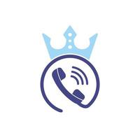 King call vector logo design. Handset and crown icon design.