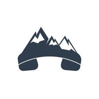 montaña llamada vector logo diseño modelo. auricular con montaña icono logo diseño.