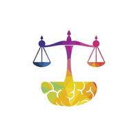 Brain law vector logo design. Smart law firm logo concept.